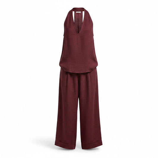 Ainhoa | Conjunto de dos piezas veraniego con textura de lino