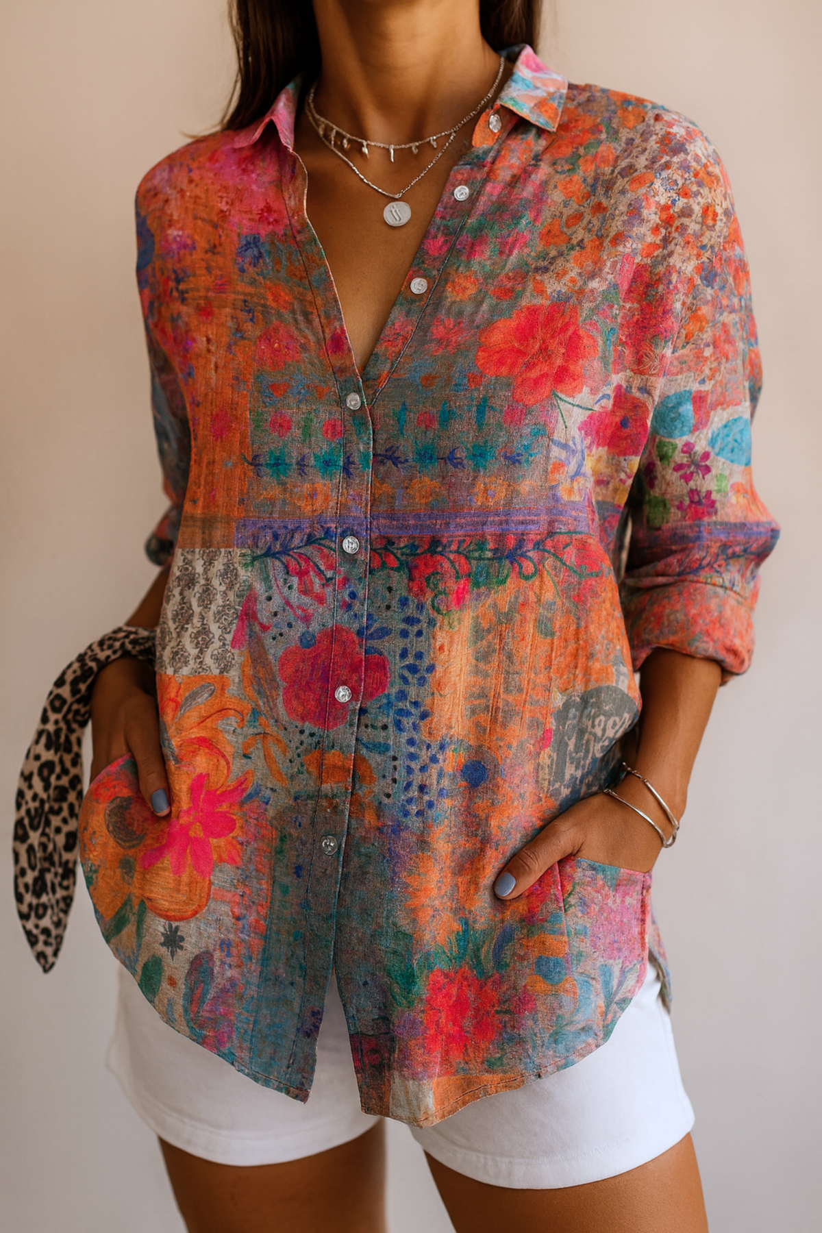 Laura | Blusa con estampado colorido