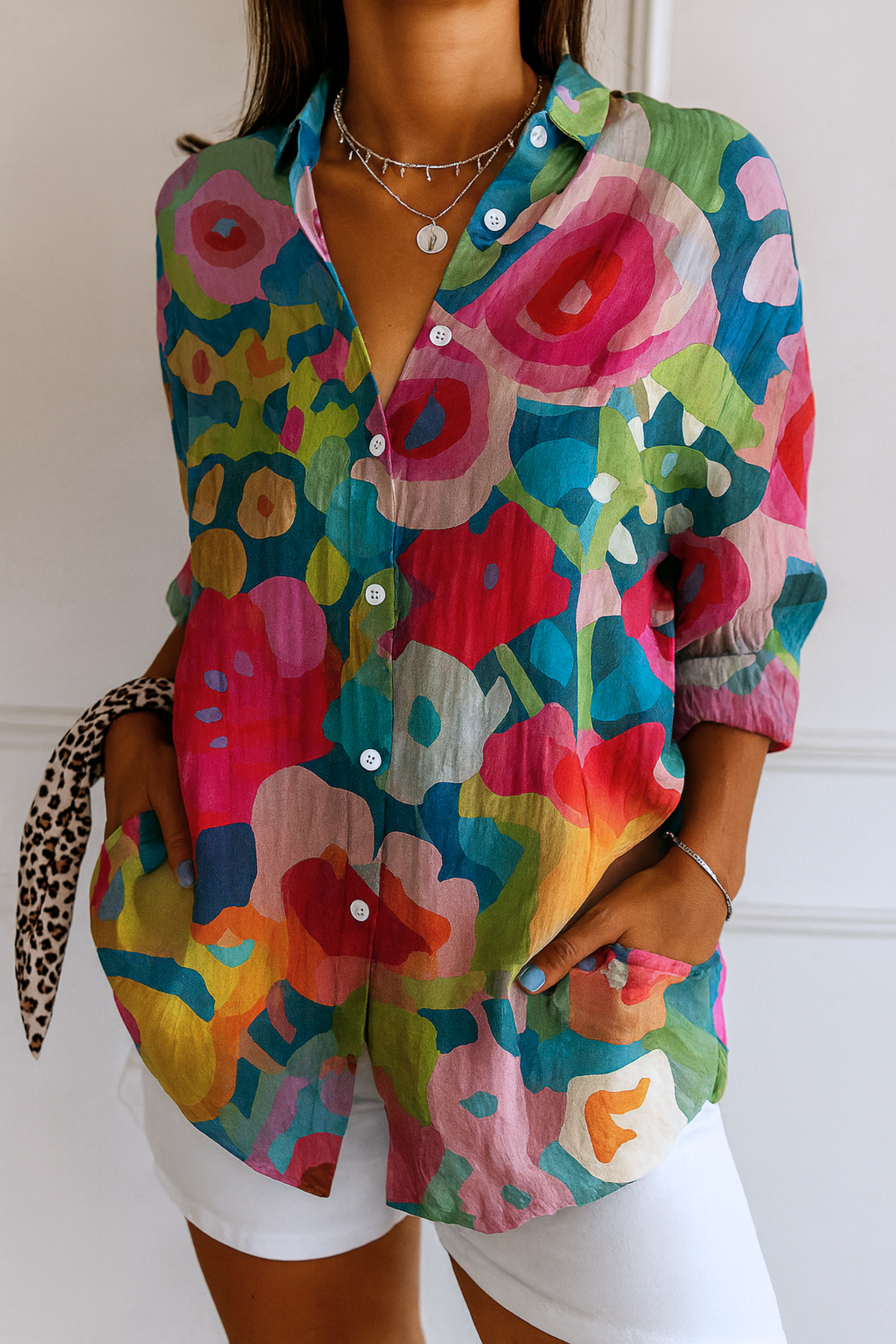 Laura | Blusa con estampado colorido