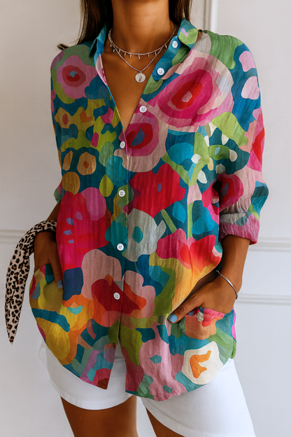 Laura | Blusa con estampado colorido