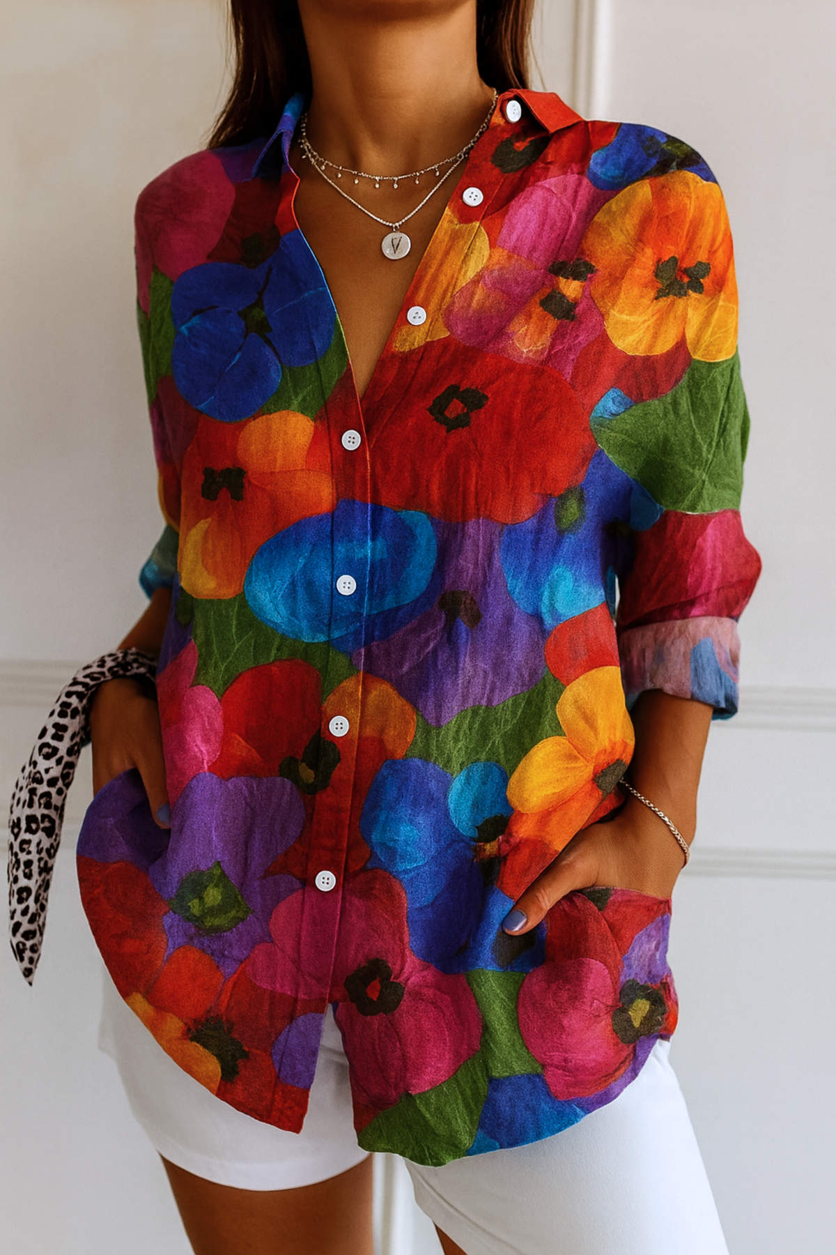 Laura | Blusa con estampado colorido