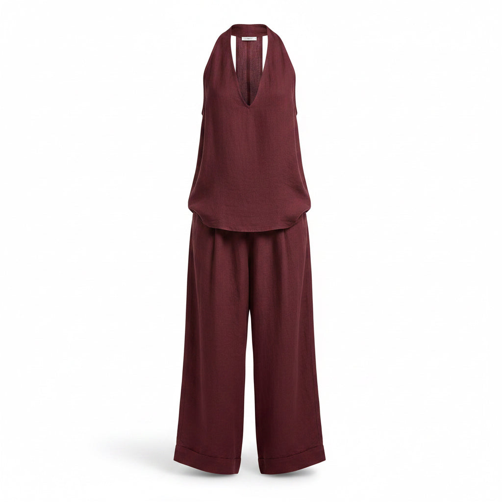 Ainhoa | Conjunto de dos piezas veraniego con textura de lino