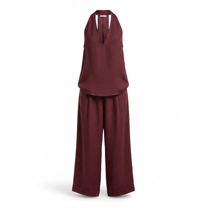 Ainhoa | Conjunto de dos piezas veraniego con textura de lino