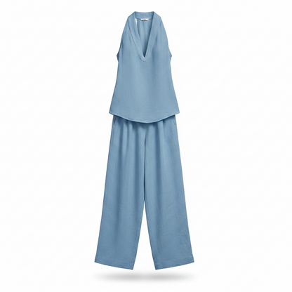 Ainhoa | Conjunto de dos piezas veraniego con textura de lino