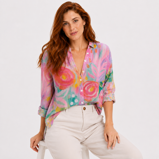 Laura | Blusa con estampado colorido