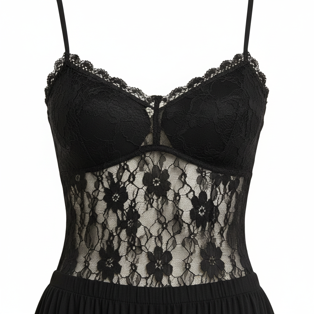 Paula | Mono halter con encaje fluido