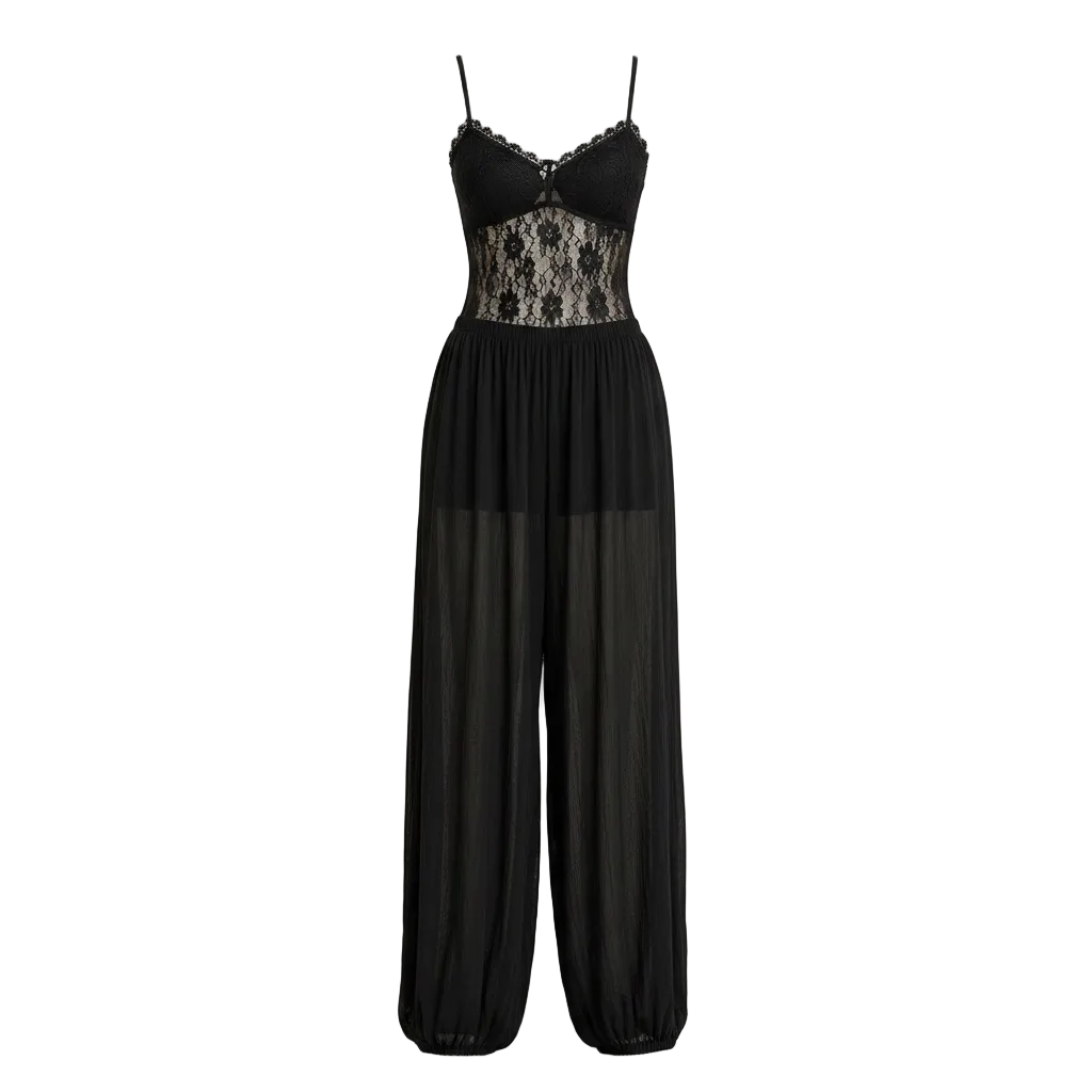 Paula | Mono halter con encaje fluido