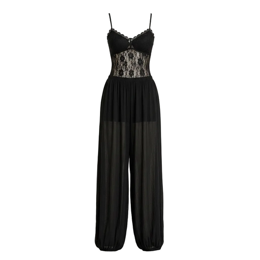 Paula | Mono halter con encaje fluido