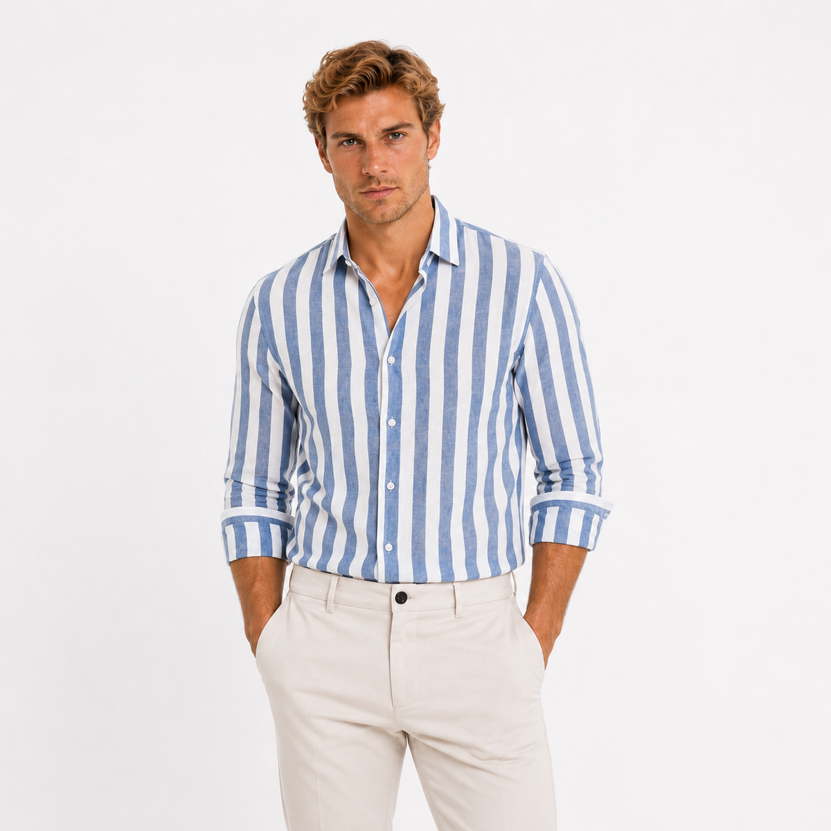 Rubén | Camisa de rayas ligera de verano