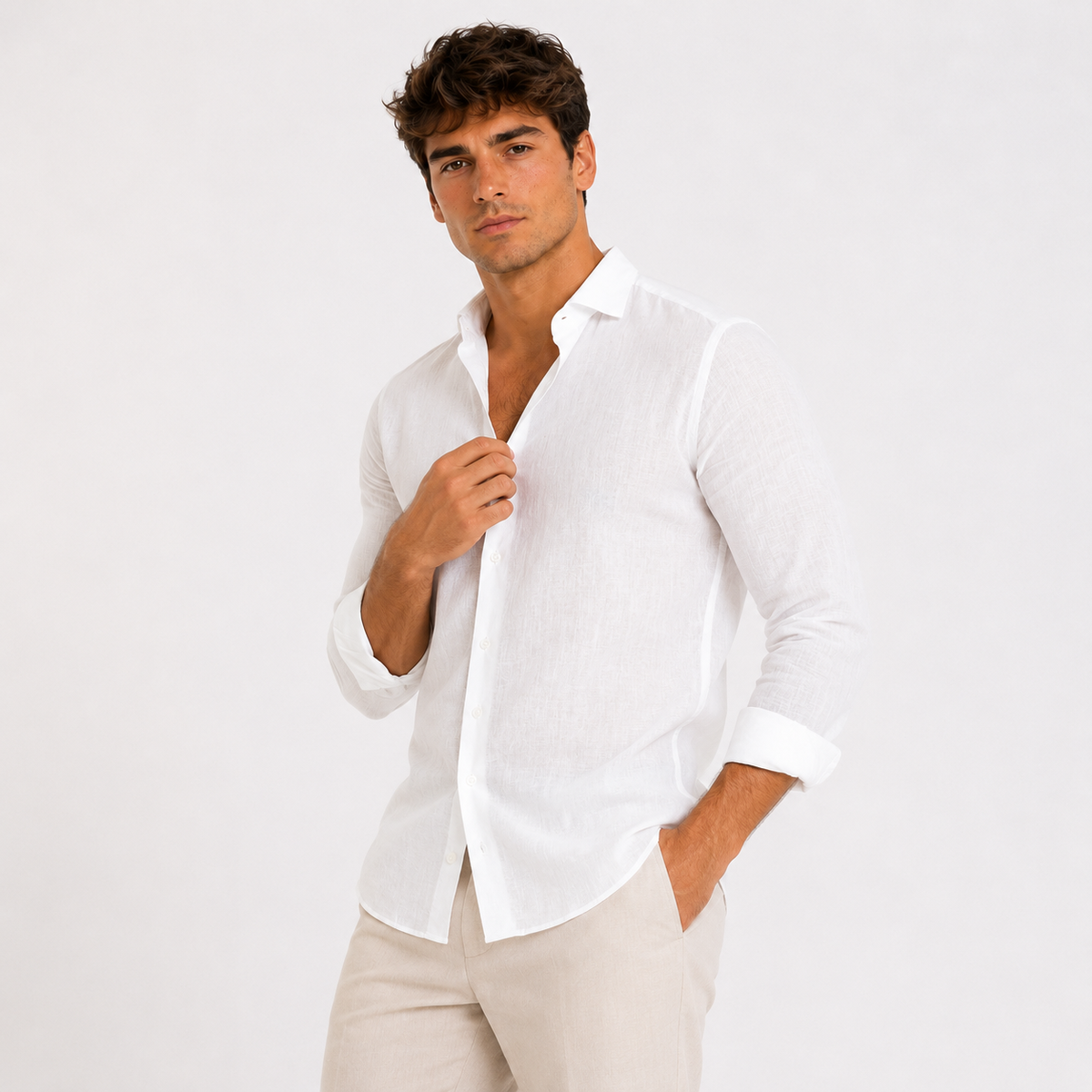 Alejandro | Camisa de Lino Blanca