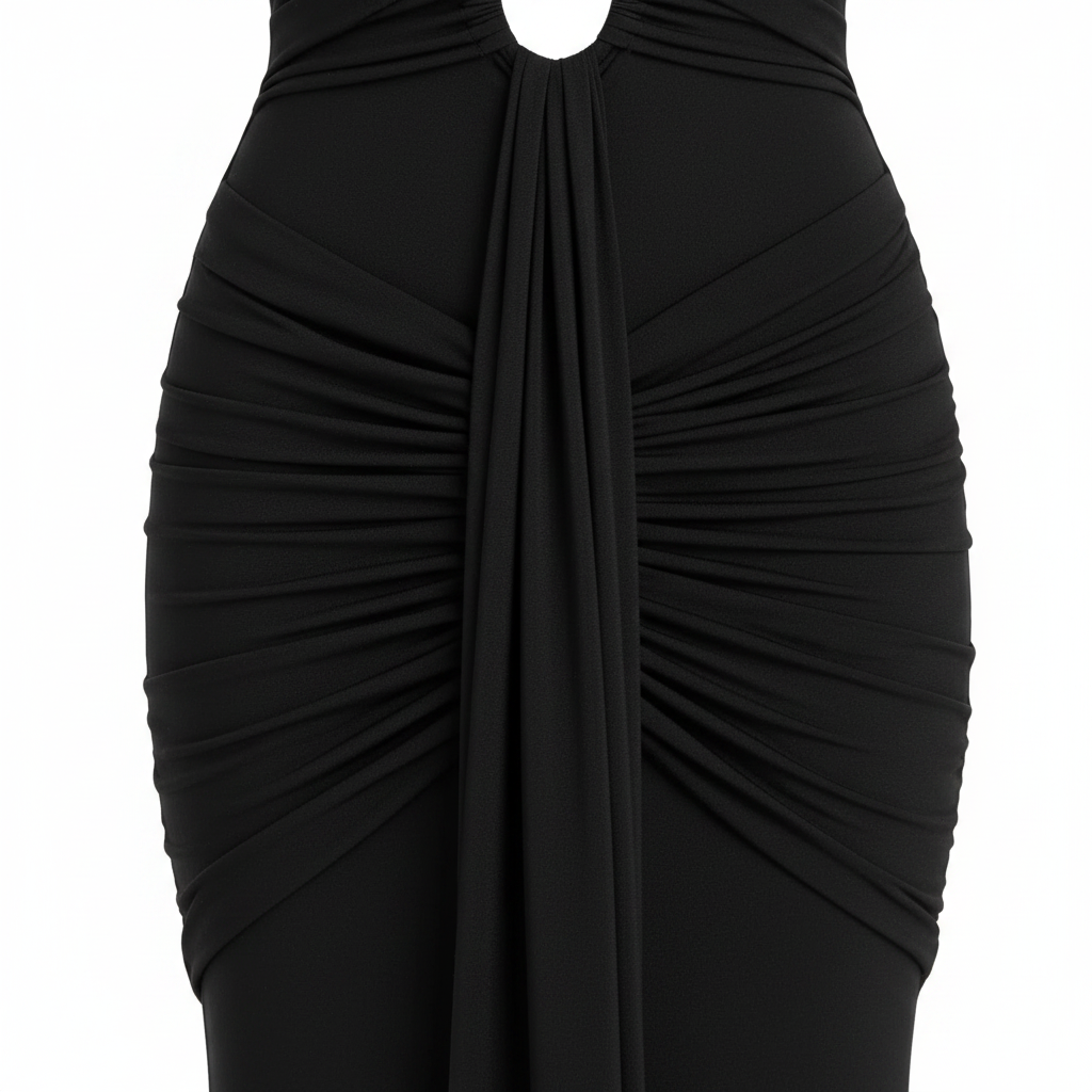 Amanda | Vestido largo halter con escote pronunciado