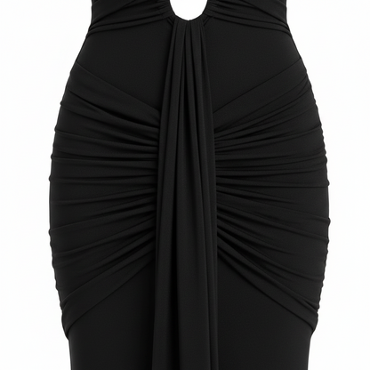 Amanda | Vestido largo halter con escote pronunciado