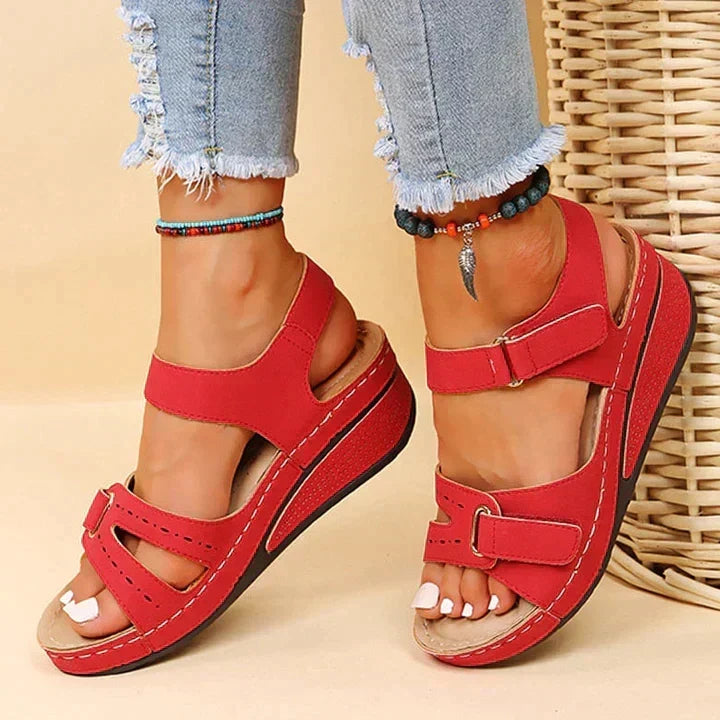 Coral | Sandalias de cuña cómodas con acolchado
